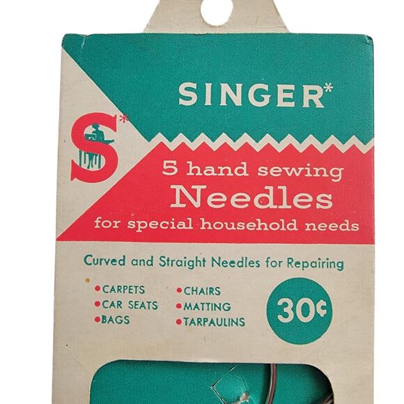 VTG 50s Singer Hand Sewing Needles Curved Straight‎ Special Household Needs - Picture 2 of 5